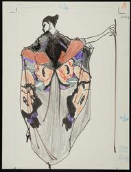 Female model in colorful cape