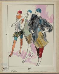 Three female models in spring shorts and tops