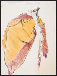Male model wearing a women's wool and alpaca shawl