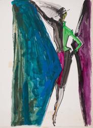 Female model in fitted suit