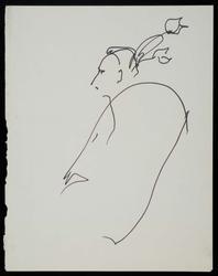 Women's head with flower 