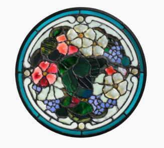 Floral medallion, stained glass