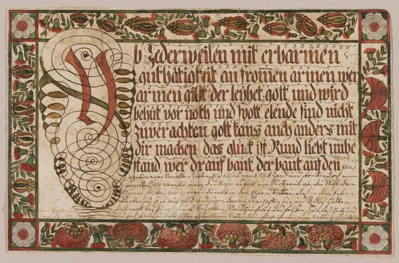 Calligraphic sampler with alphabet poem