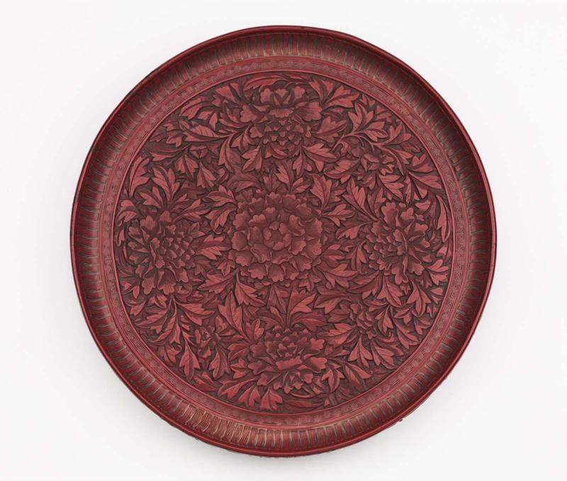 Circular Tray-peonies
