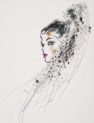Female model with makeup and veil 
