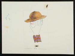 Female model with straw hat and bracelet