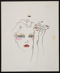 Model with tattoo-like make-up around eyes