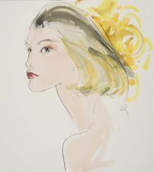 Female model with blonde hair and natural make-up