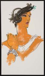 Female model with pearl necklace and bracelets 