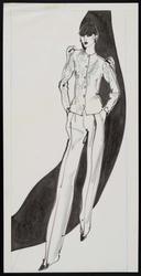 Female model (Asian) in white cotton pantsuit from RIve Gauche resort collection