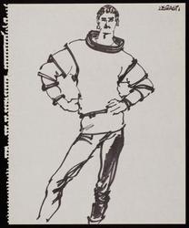Male model in futuristic ensemble