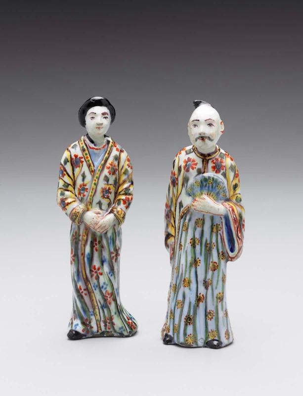 Pair of Chinese figures of a man and woman