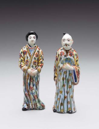 Pair of Chinese figures of a man and woman