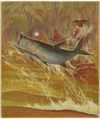 Trout and Men on Canoe