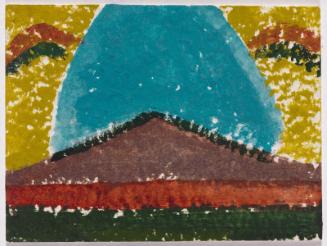 Untitled (Brown Pyramid Below Blue Form)