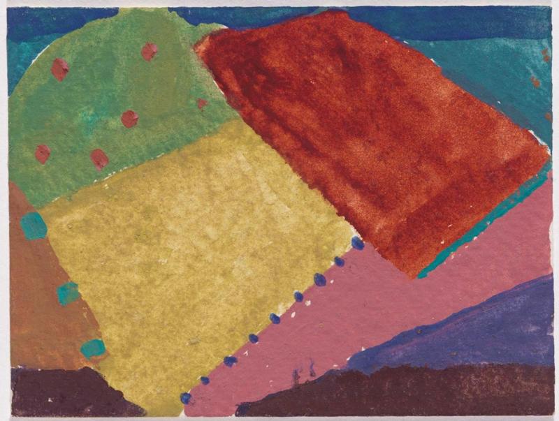 Untitled (Rust, Pink, Yellow and Green Overlapping Forms)