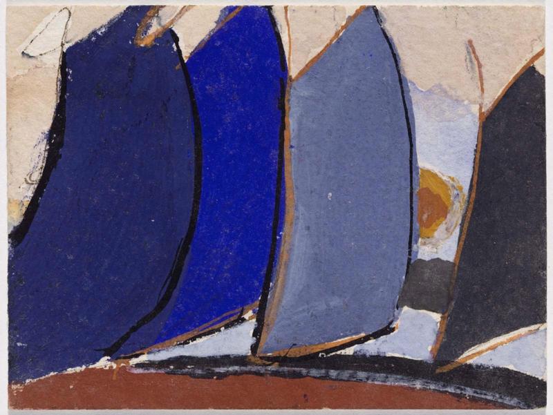 Untitled (Four Blue-Gray Sail-Like Forms)
