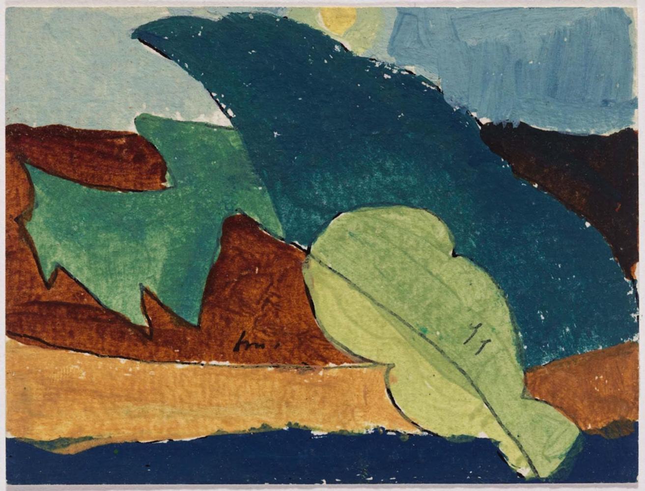 Untitled (Three Green Leaf-like Forms)