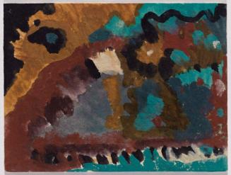 Untitled (Organic Forms with Turquoise, Ochre, Red and Black)