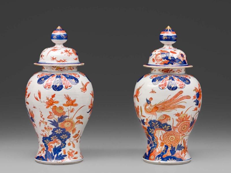 Pair of baluster vases and covers