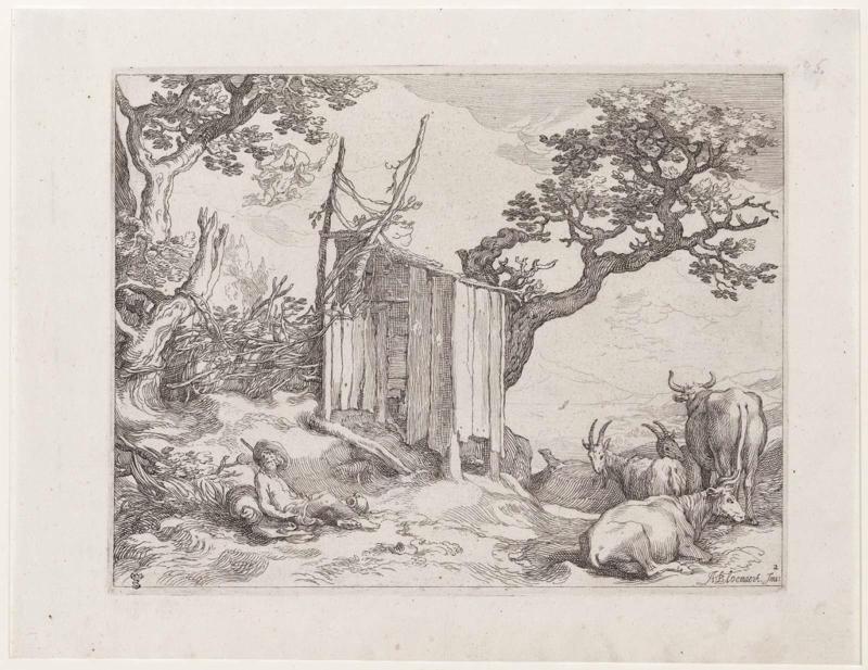 Landscape with Shed and Mercury and Argus (series of 4 rustic landscapes)