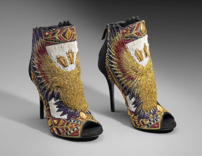 Pair of shoes with double headed eagle