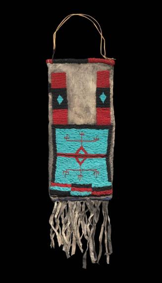 Beaded pouch with fringe