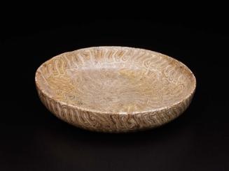 Marbleized shallow bowl