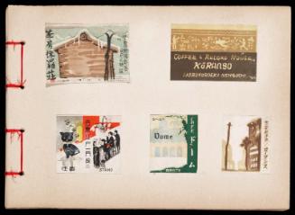 Scrapbook containing 917 matchbox labels