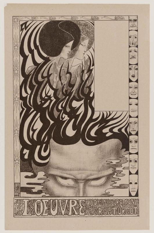 Poster for the play Venise Sauvée ( Venice Preserved) by Thomas Otway, performed at the Théatre de l'Oeuvre, Paris