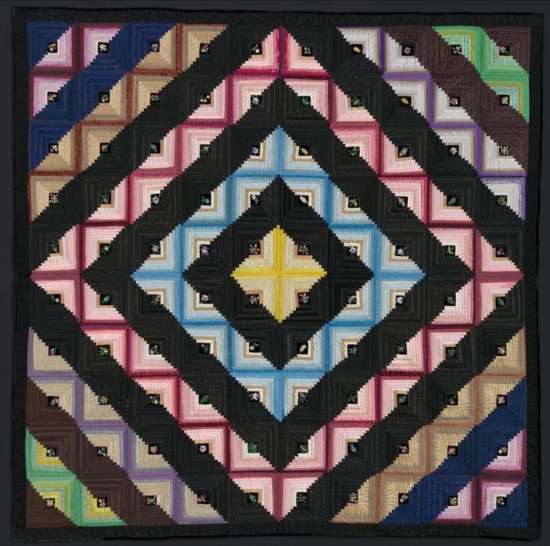 Log Cabin, Barn Raising Variation quilt