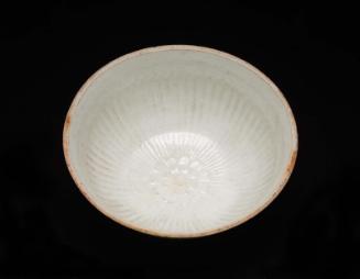 Small bowl with molded chrysanthemum decoration and keyfret border