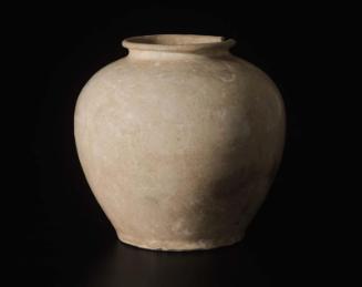 Jar decorated with white glaze