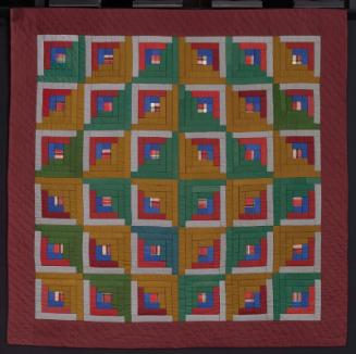 Log Cabin, Barn Raising Variation Quilt