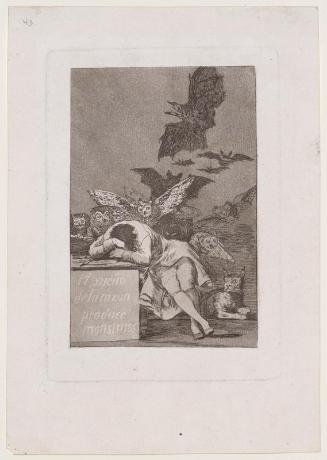 El sueño de la razon produce monstruos. (The sleep [or "dream"] of reason produces monsters); Caprichos 43