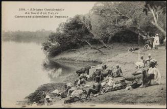 Au bord d'un fleuve Caravane attendant le Passeur