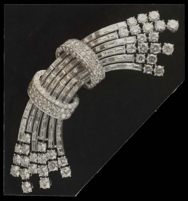 Joan Bennett diamond clip brooch, photo (P3907)