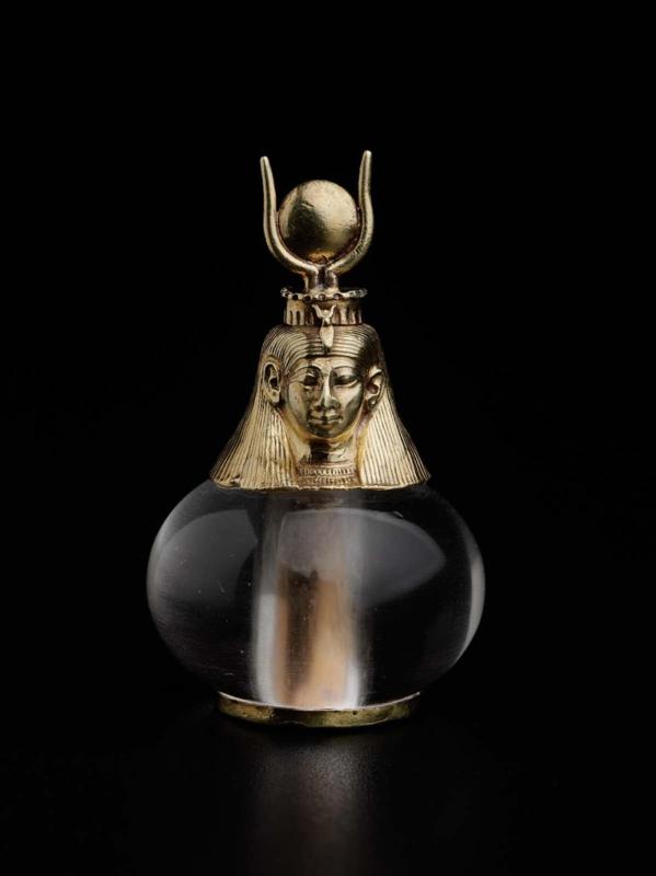 Hathor-headed crystal pendant
