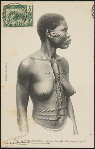 CONGO FRANÇAIS. Femme Bangala - Tatouages de profil