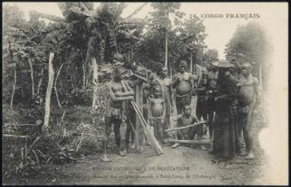 Missionaire libérant des esclaves amarrés, à Saint-Louis de l'Oubanghi