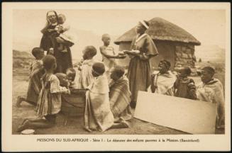 Le déjeuner des enfants pauvres à la Mission  (Basutoland).