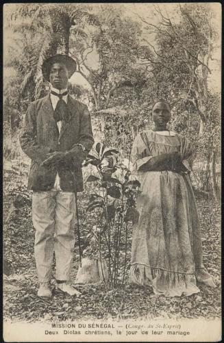 MISSION DU SÉNÉGAL - (Congr. du St.-Esprit) - Deux Diolas chrétiens, le jour de leur mariage