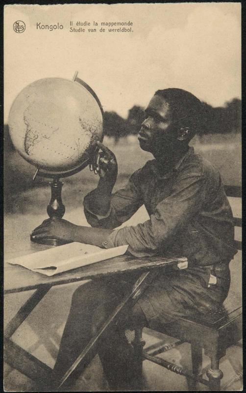 Kongolo; Il étudie la mappemonde