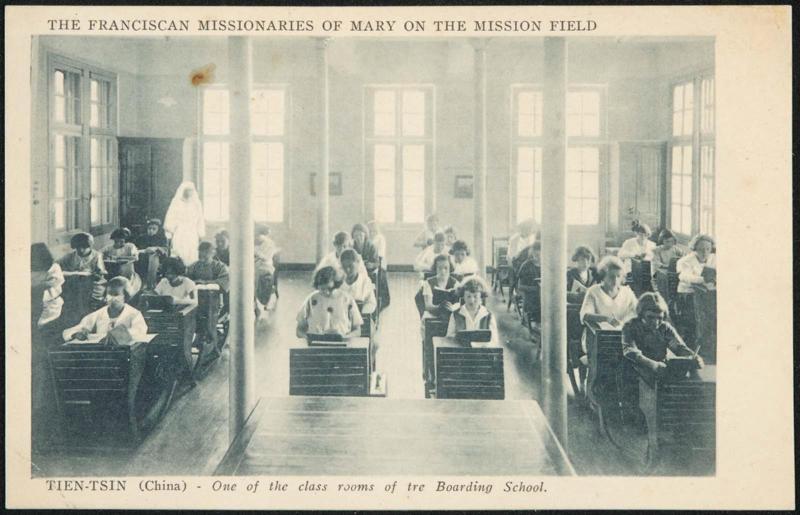 TIEN-TSIN (China) - One of the class rooms of the Boarding School.