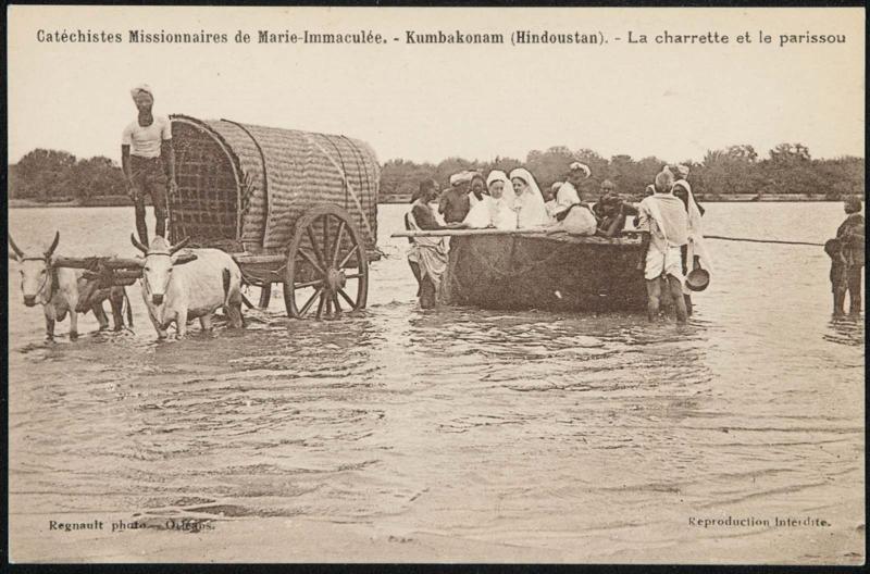 Kumbakonam (Hindoustan). - La charrette et le parissou