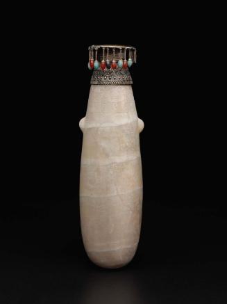 Alabastron (bag-shaped vessel) with inlaid gold and silver decoration