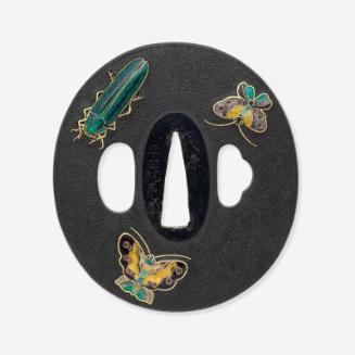 Tsuba with design of insects