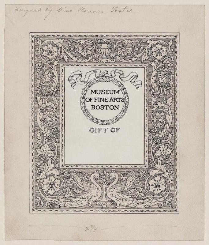 Design for a bookplate for the Museum of Fine Arts, Boston