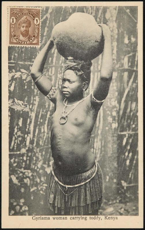 Gyriama woman carrying toddy, Kenya