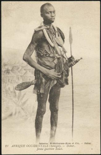 AFRIQUE OCCIDENTALE (Sénégal). - Dakar. Jeune guerrier Saucè.
